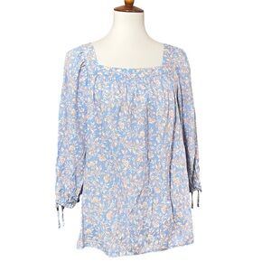 LC Lauren Conrad Floral Blue Women's Top Size XL